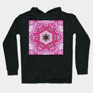 A pink snowflake-like kaleidoscope Hoodie